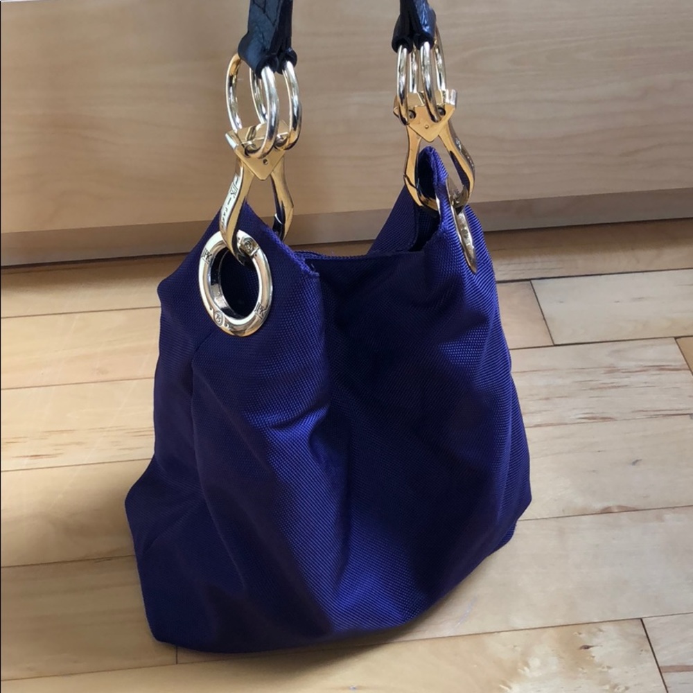 JPK 75 purple nylon bucket bag with paisley lining